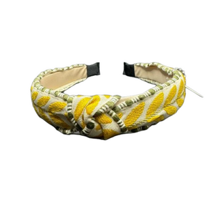 Knit Leaf Headband - Yellow and Green - NWT